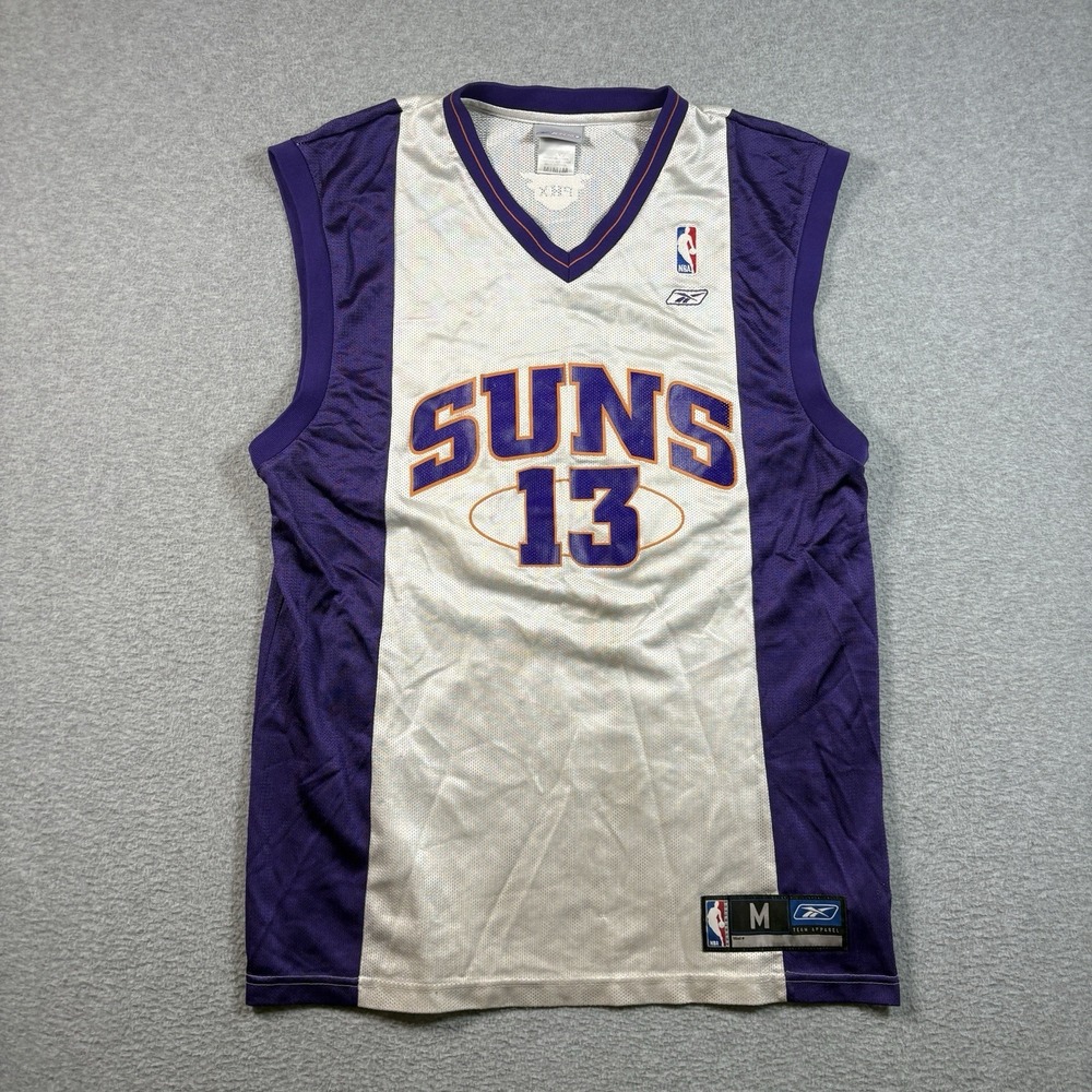 Vintage 2000s Reebok Phoenix Suns Steve Nash #13 Jersey Mens Medium White Purple